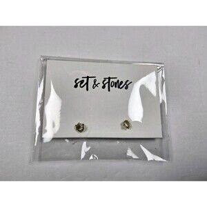 Set & Stones Sawyer Goldtone Shell Stud Earrings
